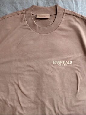 Essentials Men’s Short Sleeve Tee in Brown with Cream Logo